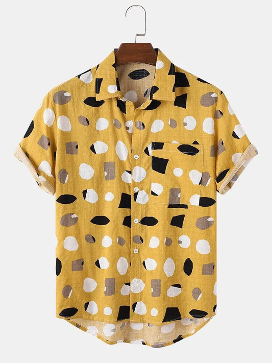 Sunshine Dots Yellow Half-Sleeve Shirt