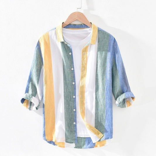 Multi Color Straight Stripes Men’s Shirt