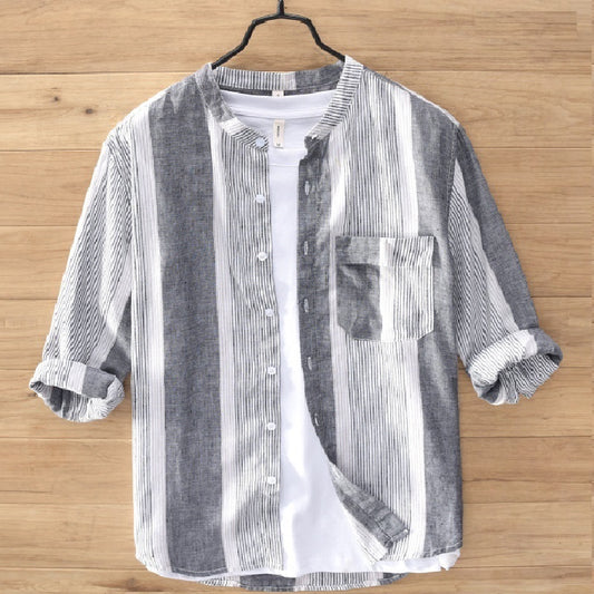 White Grey Stripes Men’s Shirt