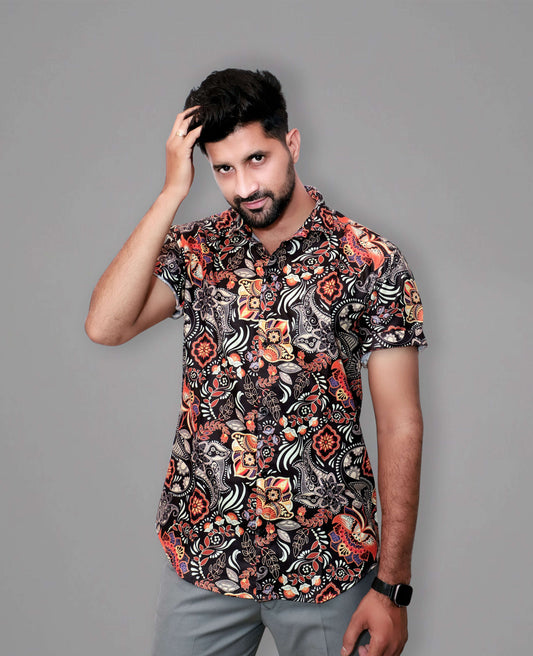 Swag Stylish Batik Party Wear Shirt Half sleeves