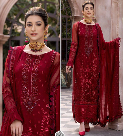 Georgette Embroidered Festive Wear Pakistani Suit Online