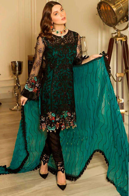 Butterfly Net Heavy Embroidered Designer Party Wear Pakistani Style Suit