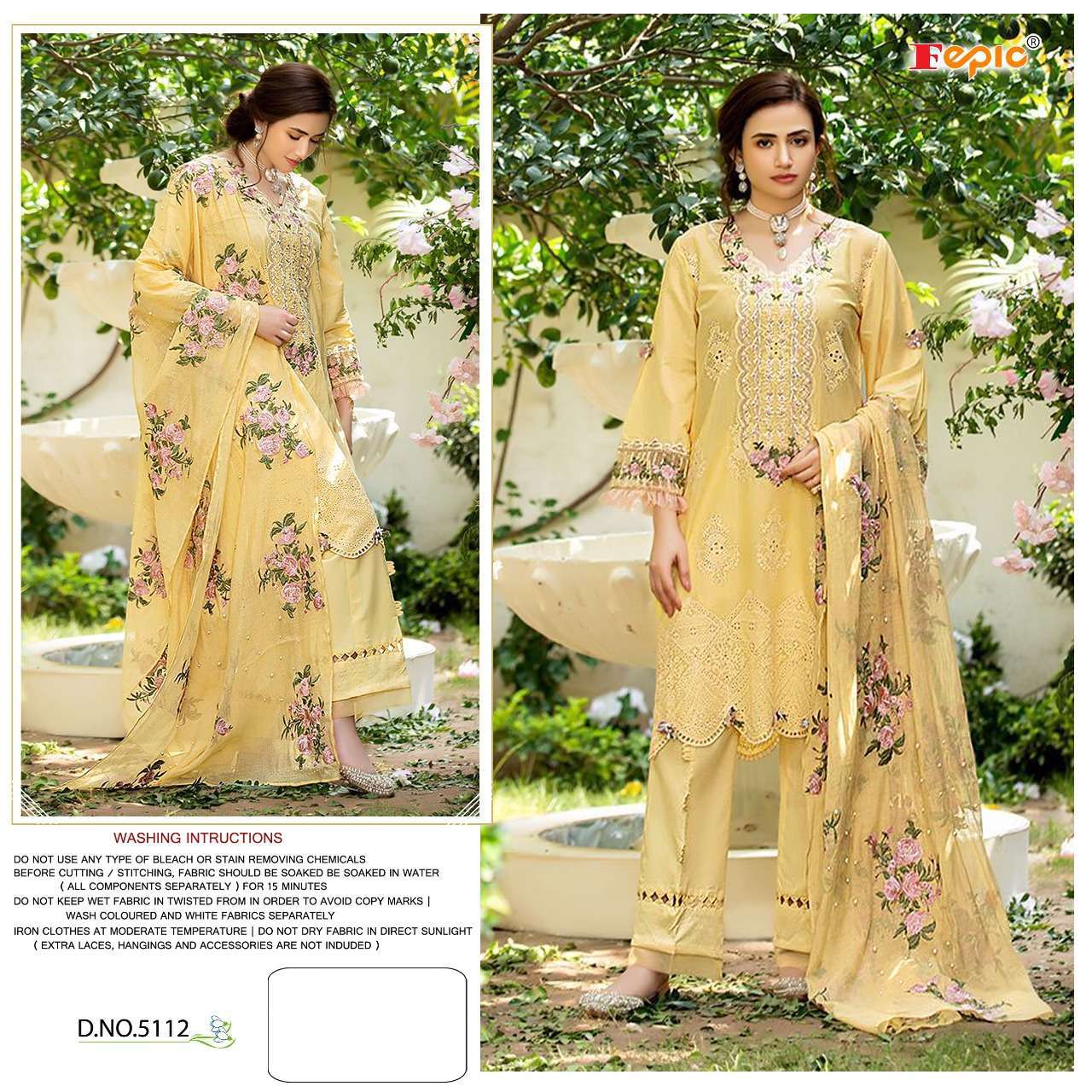 Yellow Pure Cotton Floral Embroidery Suit