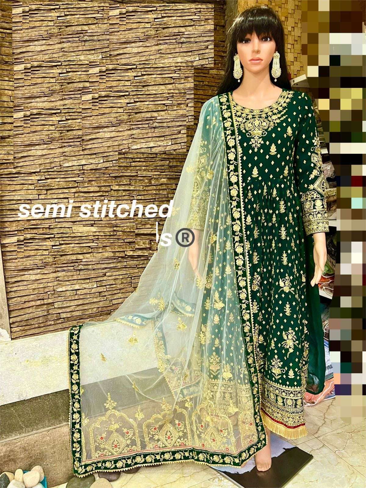 Pakistani Green Bridal Wear Pakistani Suit