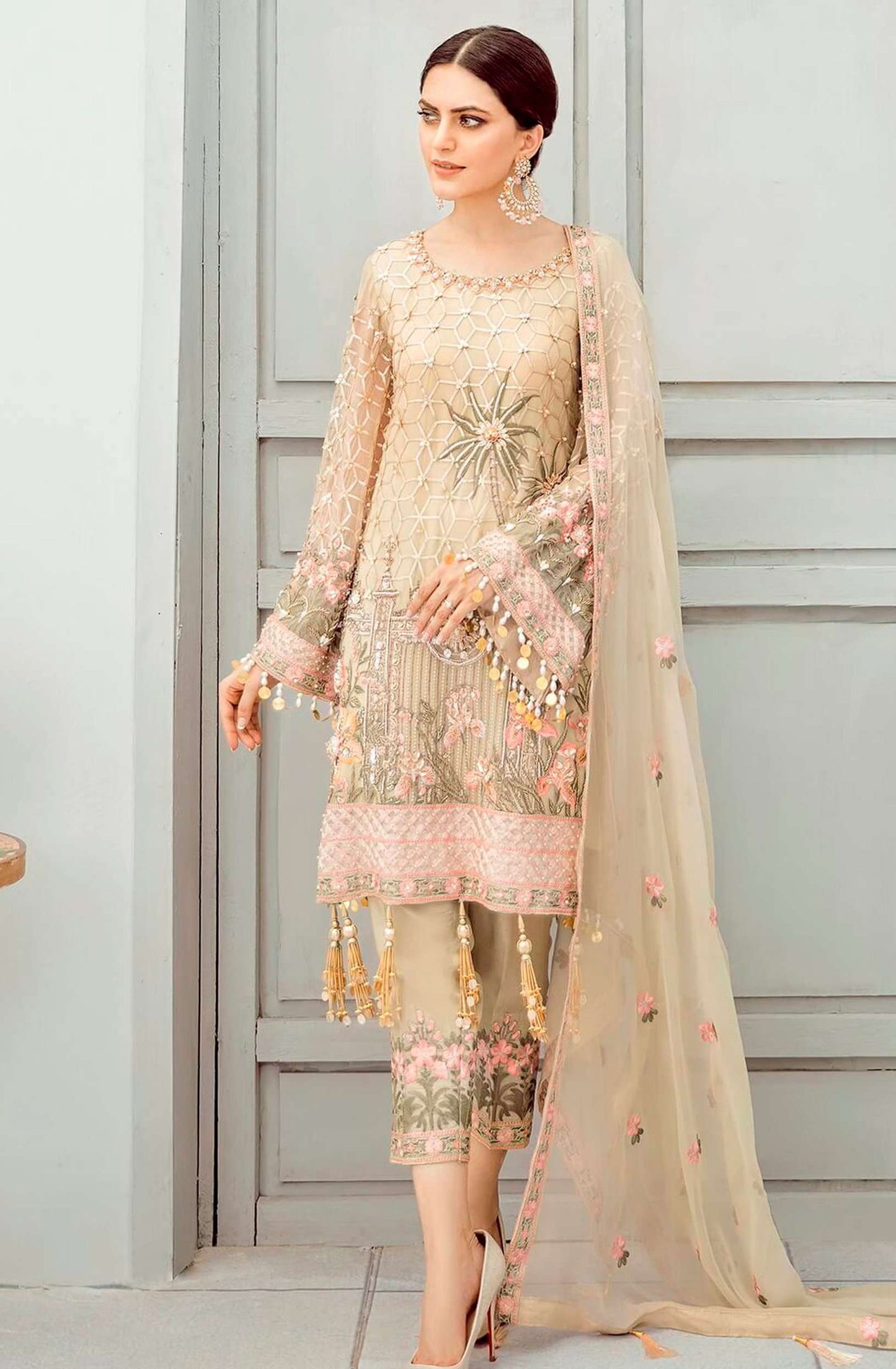 Georgette Fabric with Heavy Embroidered Designer Party Wear Pakistani Style Suit