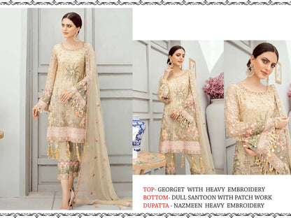 Georgette Fabric with Heavy Embroidered Designer Party Wear Pakistani Style Suit