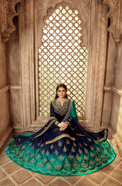 Superb Party Wear Designer Satin Georgette Lehenga Style Suit 3903