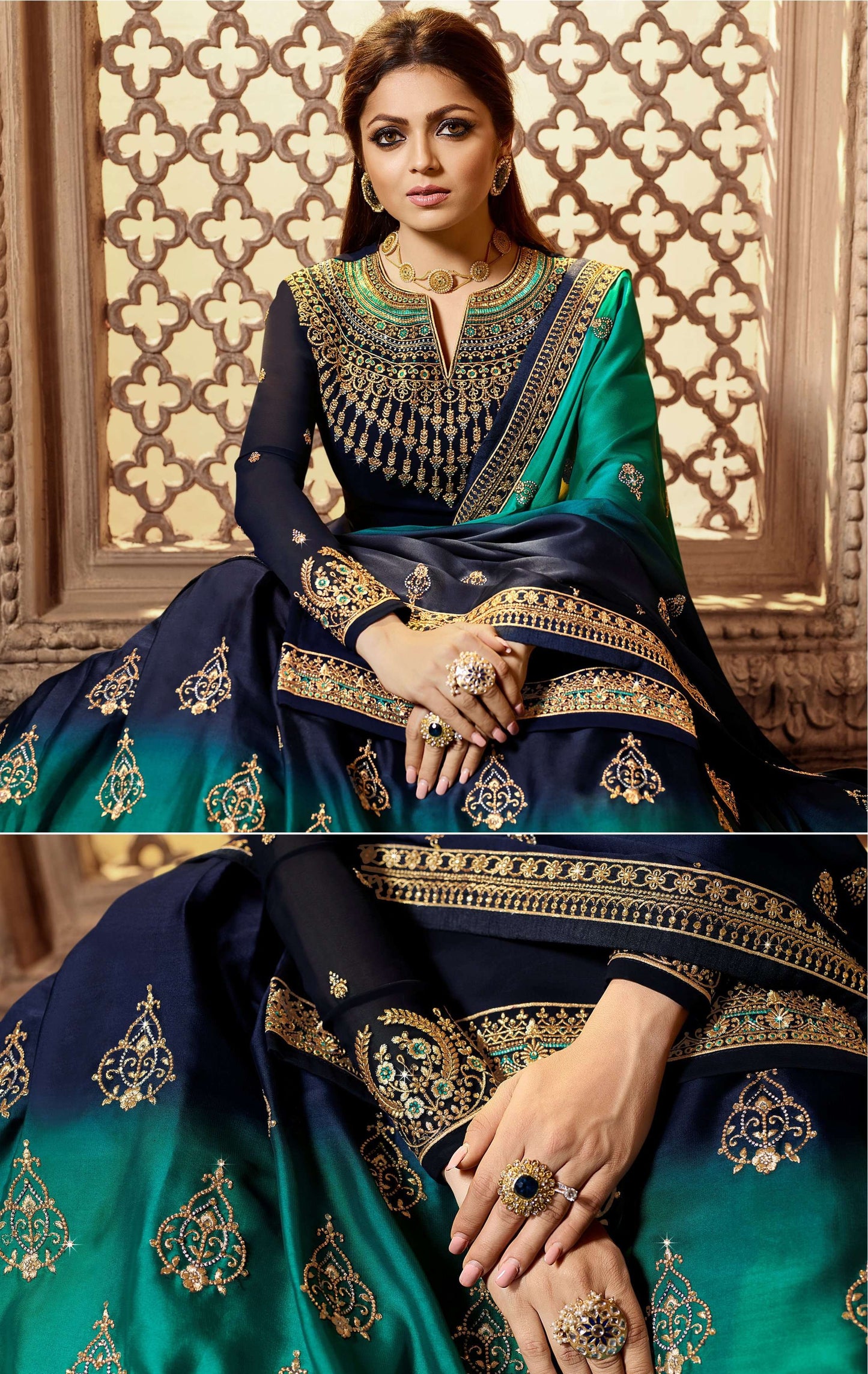 Superb Party Wear Designer Satin Georgette Lehenga Style Suit 3903