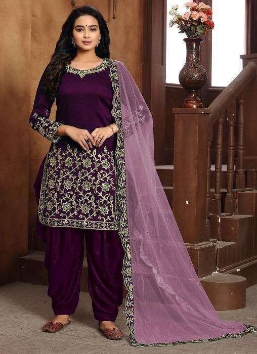 Purple Color Hit Original Pakistani Style Festive Party Wear Salawar Kameez