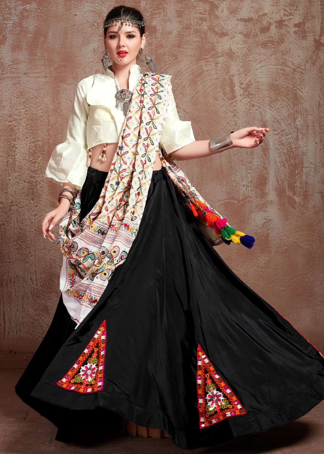 Black Colored Silk Designer Lehenga Choli With Dupatta - Trishulom Cloth's  Online - 3079572