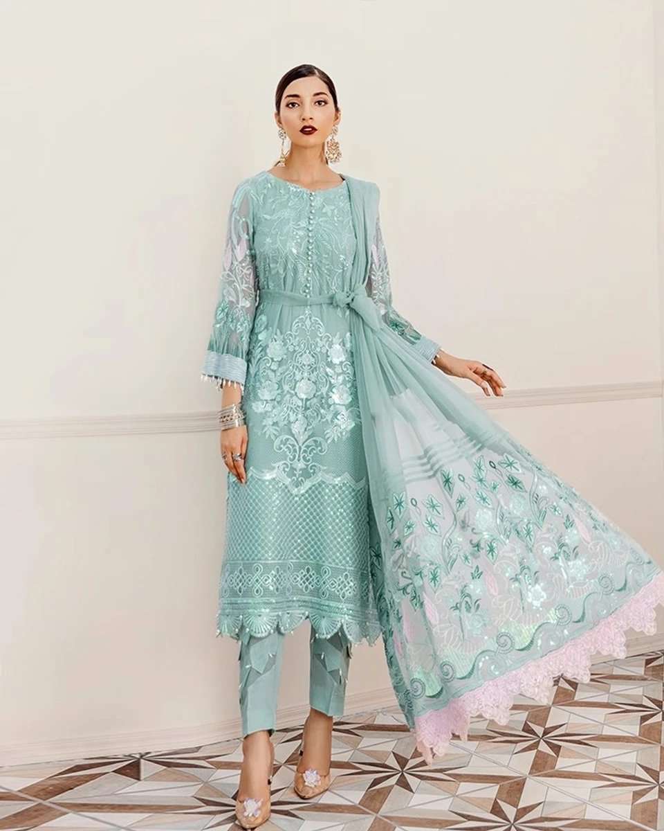 Georgette with Heavy Embroidery and Sequence Work Unstitched Pakistani Suits