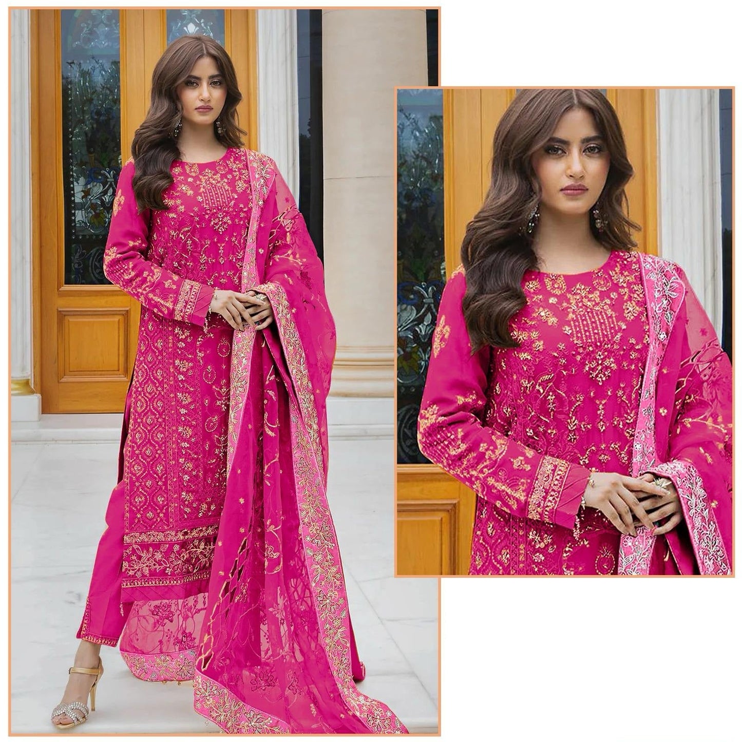 Organza with heavy embroidery Pakistani Style Suit