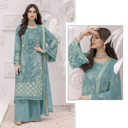 Pure Pakistani Style Plazzo Salawar Kameez - In 4 Colours