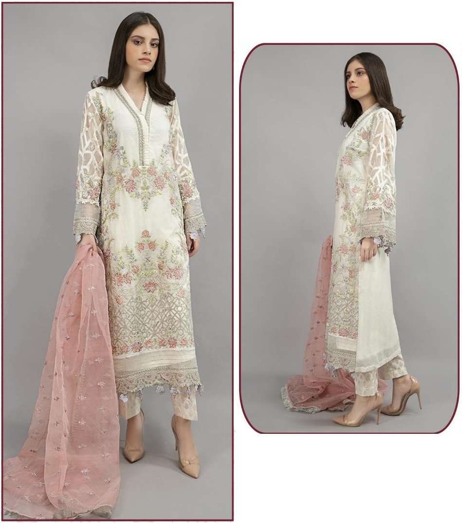 Georgette with Heavy Embroidery and Sequence Work Unstitched Party Wear Pakistani Suits