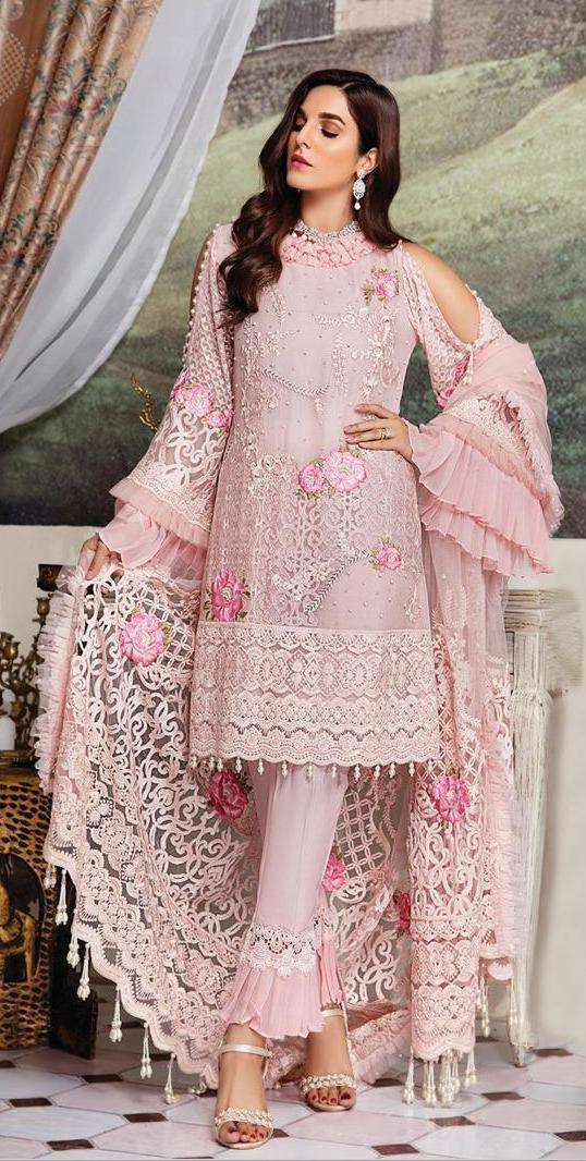 Georgette with Heavy Embroidery With Pearls Unstitched Party Wear Pakistani Suits