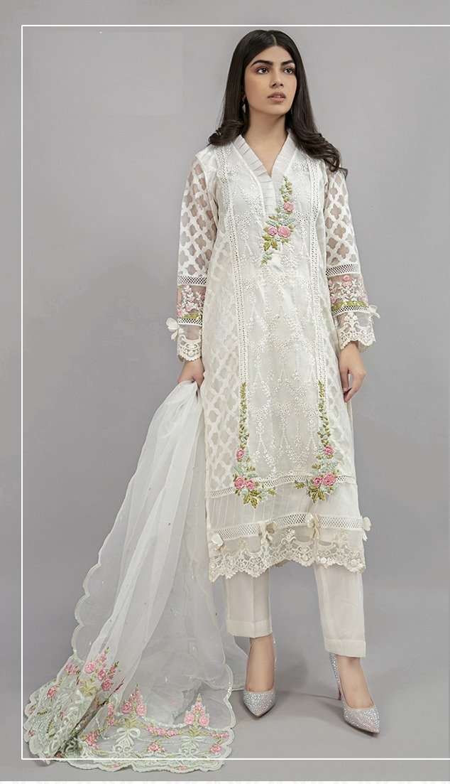 Embroidered Luxe Organza Salwar Kameez - Pakistani Dress - C945J | Fabricoz  USA
