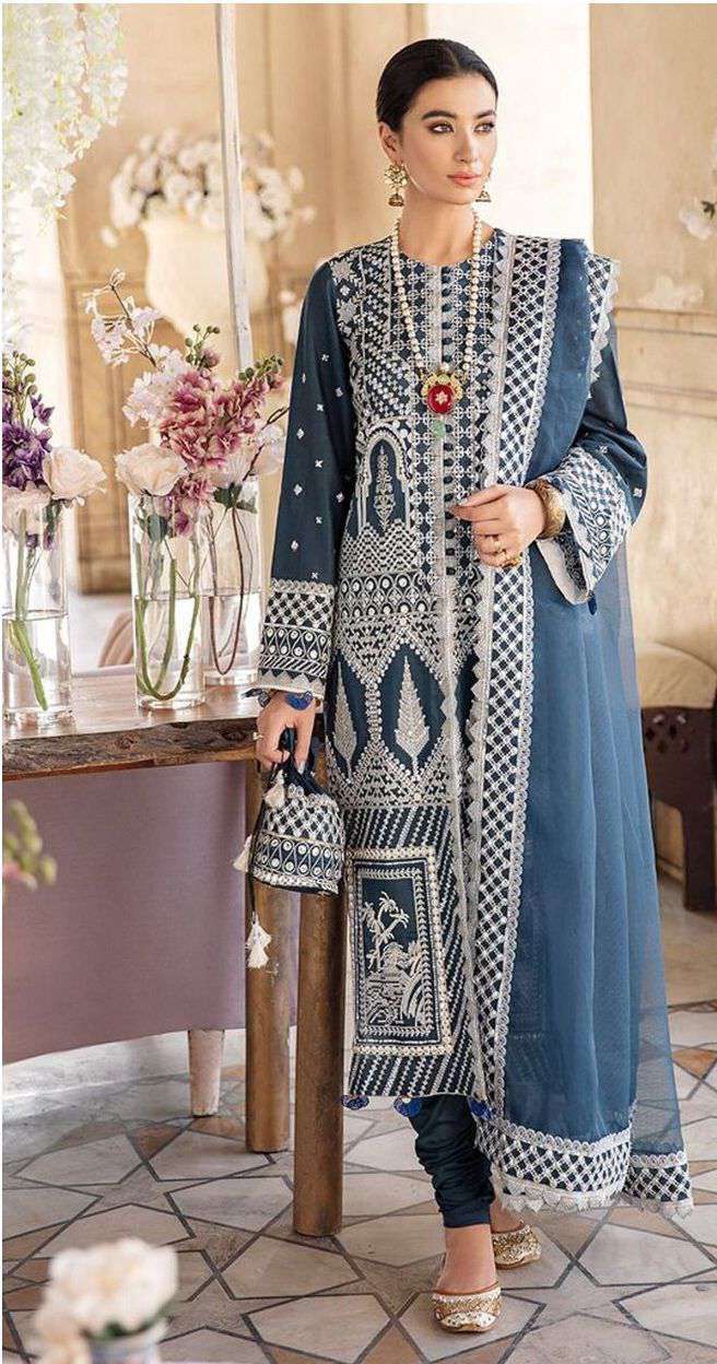 Dark Blue Sober Stylish Pakistani Suit