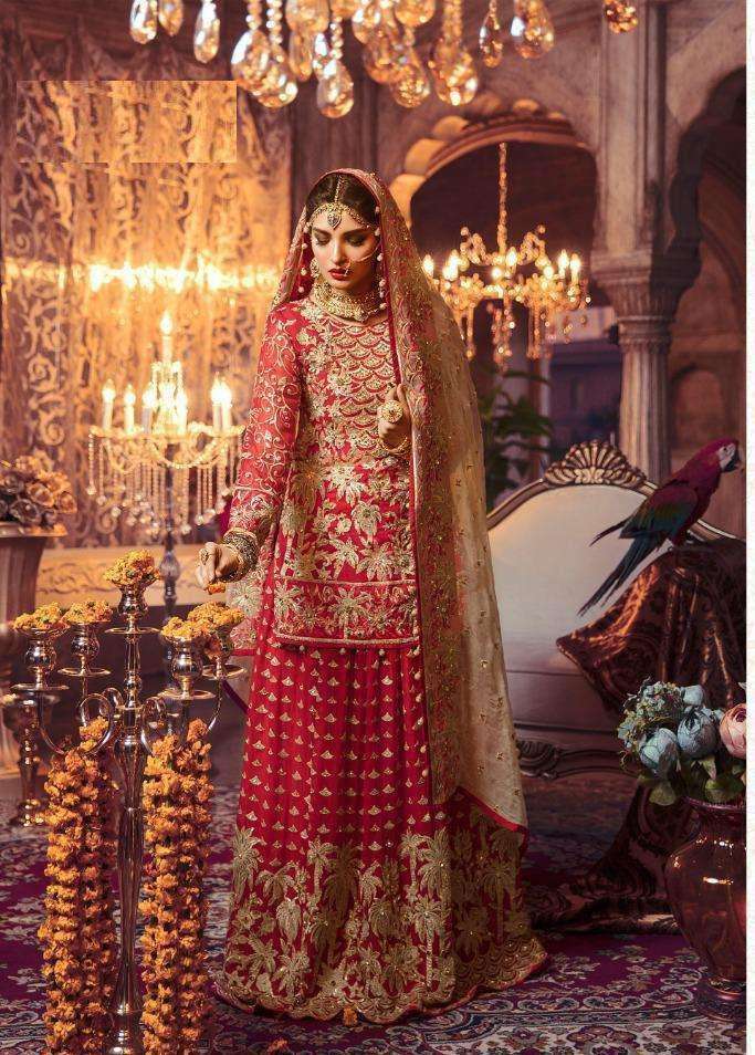 Red Indian Designer Heavy Net Bridal Lehenga Set SFANJ2182 – Siya Fashions