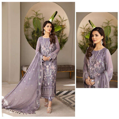 Lavender Designer Pure Pakistani Suit