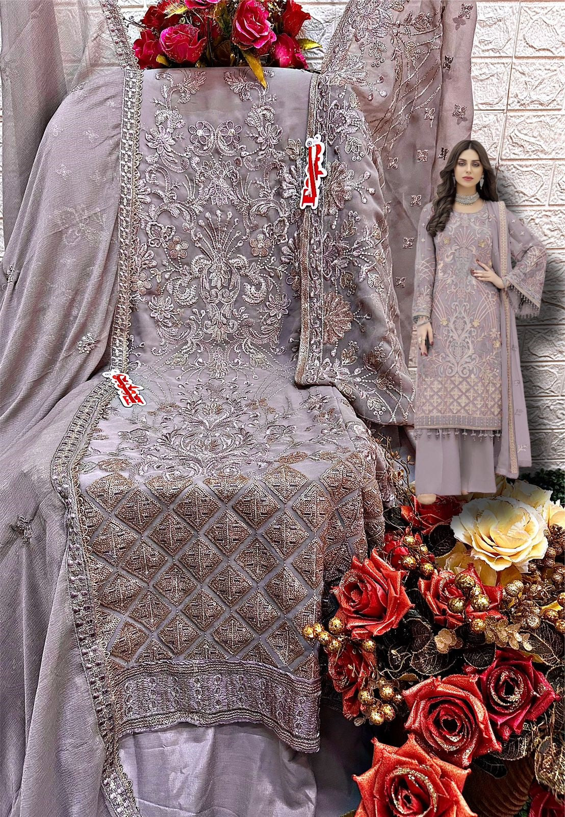 Pure Pakistani Style Plazzo Salawar Kameez - In 4 Colours