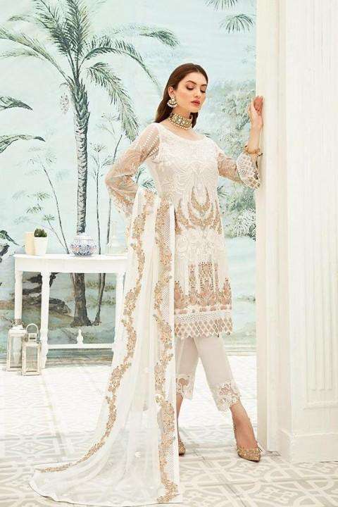 Georgette with Heavy Embroidery and Hand Work Unstitched Party Wear Pakistani Suits