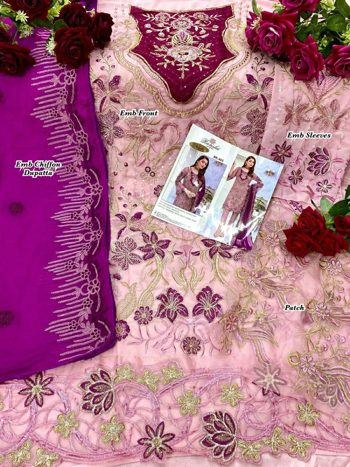 Magenta Georgette Pakistani Designer Salwar Suit