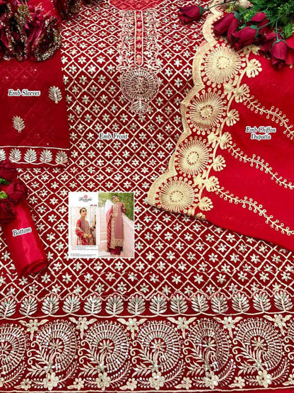 Red Long Indian Traditional Party Wear Suit