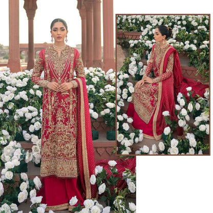 Red Long Party Wear Pakistani Suit