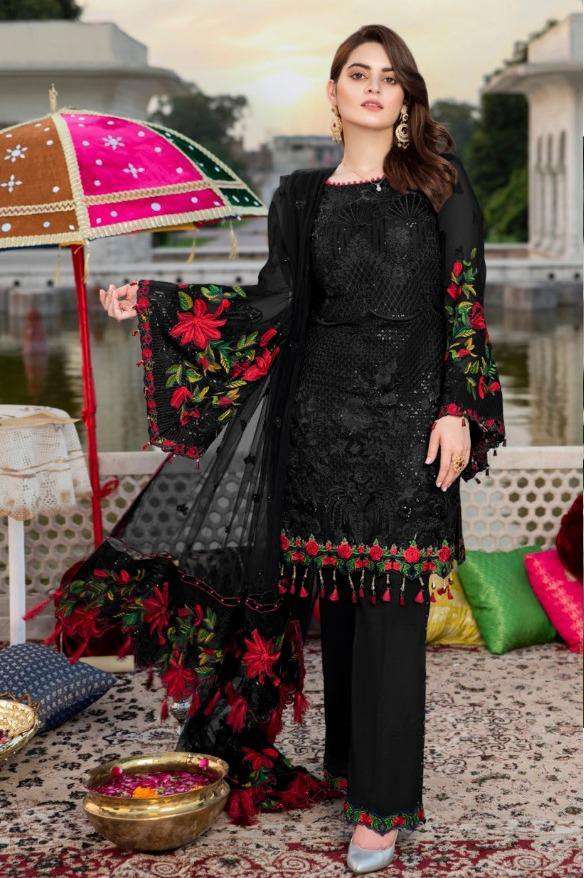 Black Color Georgette Heavy Embroidered Designer Party Wear Pakistani Style Suit