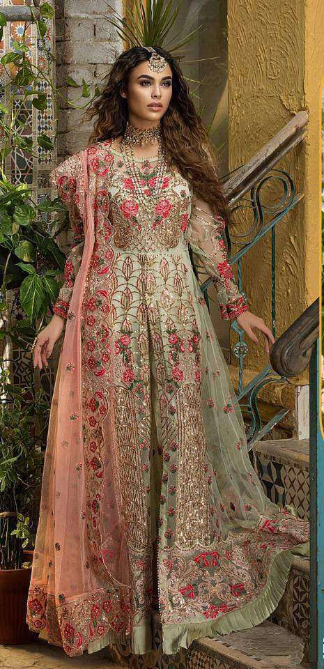 Net Fabric Heavy Embroidered Traditional Look Party Wear Designer Heavy Salwar Kameez