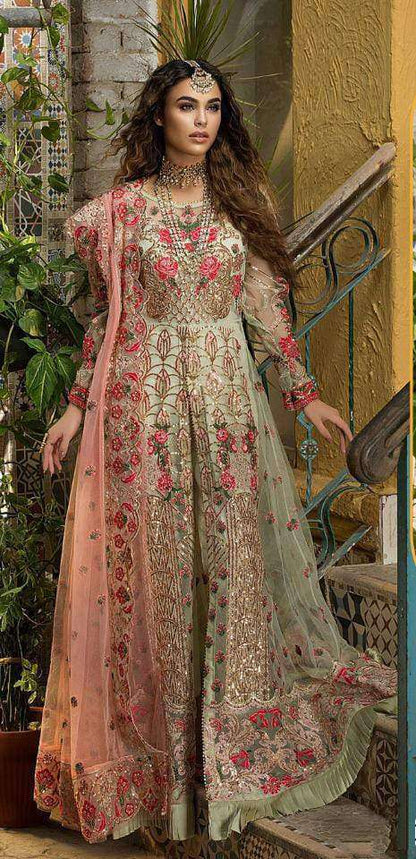 Net Fabric Heavy Embroidered Traditional Look Party Wear Designer Heavy Salwar Kameez