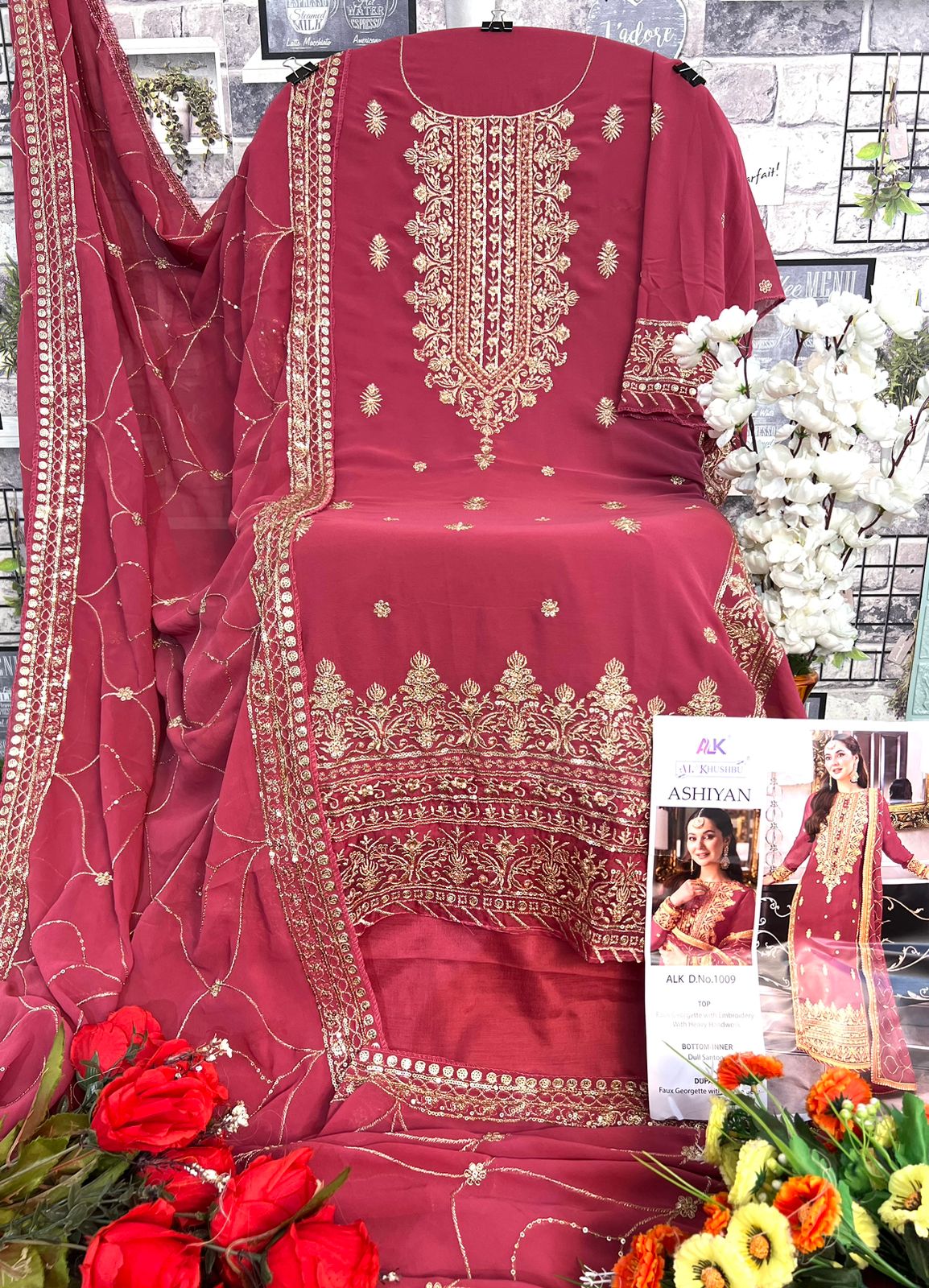 Buy Georgette With Heavy Embroidery Work Pakisatni Style Suit Online