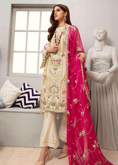 Organza with Heavy Embroidery and Hand Work Unstitched Pakistani Suits